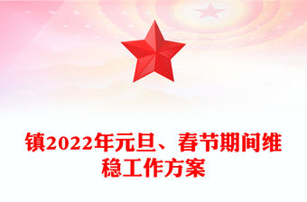 鎮2022年元旦、春節期間維穩工作方案