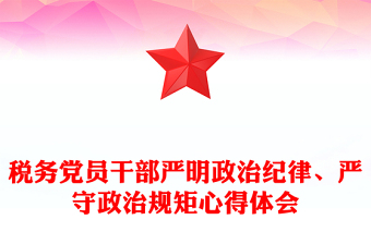 稅務(wù)黨員干部嚴明政治紀律、嚴守政治規(guī)矩心得體會