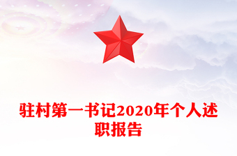 駐村第一書記2020年個人述職報告
