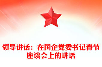 領導講話：在國企黨委書記春節座談會上的講話