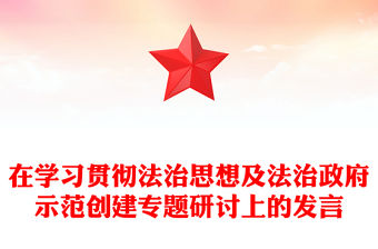 在學習貫徹法治思想及法治政府示范創建專題研討上的發言