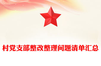 村黨支部整改整理問題清單匯總