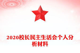 2020校長民主生活會個人分析材料