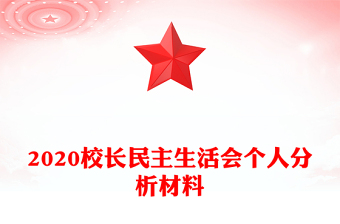 2020校長民主生活會個(gè)人分析材料