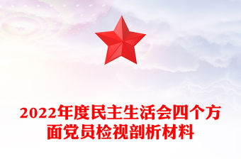 2022年度民主生活會四個方面黨員檢視剖析材料