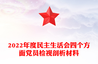 2022年度民主生活會四個方面黨員檢視剖析材料
