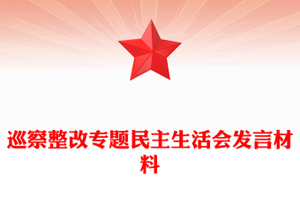 巡察整改專題民主生活會發(fā)言材料