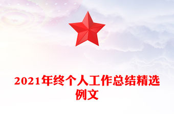 2021年終個人工作總結精選例文