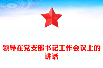 領(lǐng)導(dǎo)在黨支部書記工作會議上的講話