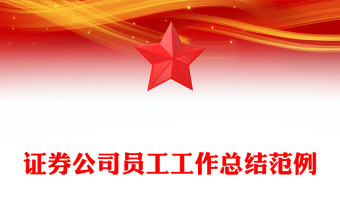 證券公司員工工作總結范例