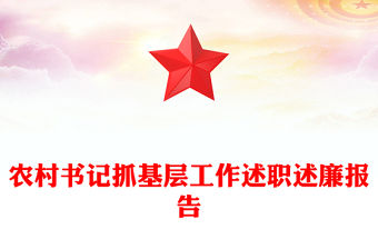 農村書記抓基層工作述職述廉報告