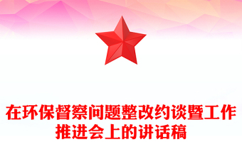 在環(huán)保督察問題整改約談暨工作推進(jìn)會(huì)上的講話稿