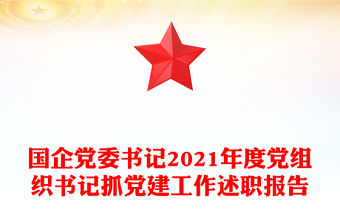 國企黨委書記2021年度黨組織書記抓黨建工作述職報告