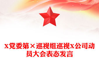 X黨委第×巡視組巡視X公司動(dòng)員大會(huì)表態(tài)發(fā)言