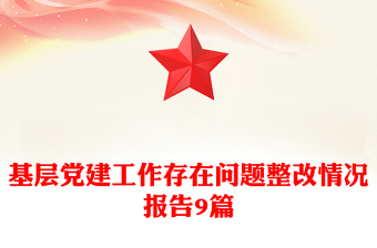 基層黨建工作存在問(wèn)題整改情況報(bào)告9篇