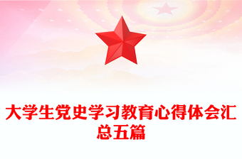 大學生黨史學習教育心得體會匯總五篇