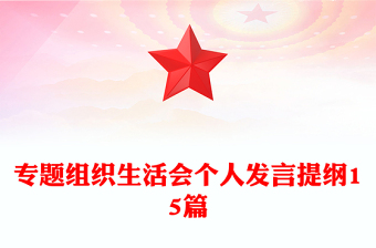 專題組織生活會個人發(fā)言提綱15篇