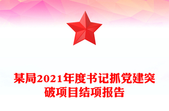 某局2021年度書記抓黨建突破項(xiàng)目結(jié)項(xiàng)報(bào)告