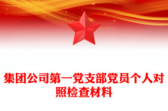 集團公司第一黨支部黨員個人對照檢查材料