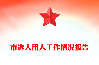 市選人用人工作情況報告