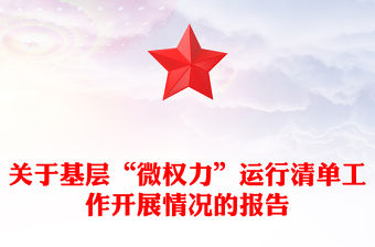 關(guān)于基層“微權(quán)力”運(yùn)行清單工作開(kāi)展情況的報(bào)告