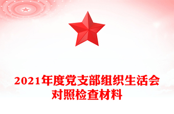 2021年度黨支部組織生活會對照檢查材料