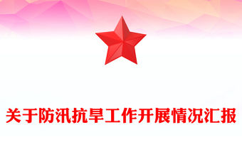 關于防汛抗旱工作開展情況匯報