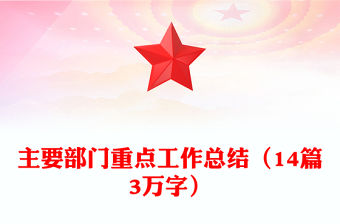 主要部門重點(diǎn)工作總結(jié)（14篇3萬(wàn)字）