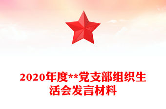2020年度**黨支部組織生活會發言材料