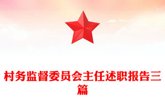 村務監督委員會主任述職報告三篇