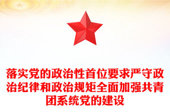 落實(shí)黨的政治性首位要求嚴(yán)守政治紀(jì)律和政治規(guī)矩全面加強(qiáng)共青團(tuán)系統(tǒng)黨的建設(shè)