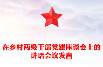 在鄉村兩級干部黨建座談會上的講話會議發言