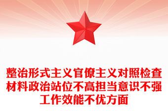 整治形式主義官僚主義對照檢查材料政治站位不高擔當意識不強工作效能不優方面