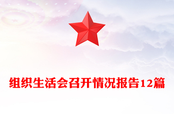 組織生活會(huì)召開情況報(bào)告12篇