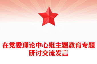 在黨委理論中心組主題教育專題研討交流發言