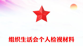 組織生活會個人檢視材料