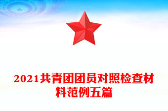 2021共青團團員對照檢查材料范例五篇