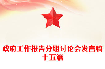政府工作報告分組討論會發(fā)言稿十五篇