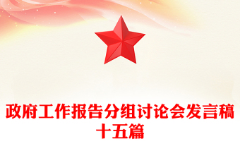 政府工作報(bào)告分組討論會(huì)發(fā)言稿十五篇