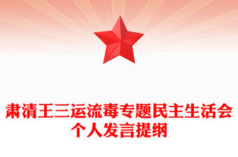 肅清王三運流毒專題民主生活會個人發言提綱