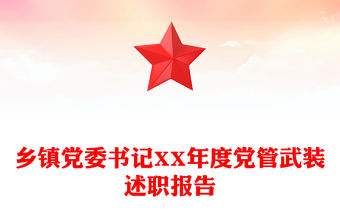 鄉(xiāng)鎮(zhèn)黨委書記XX年度黨管武裝述職報(bào)告