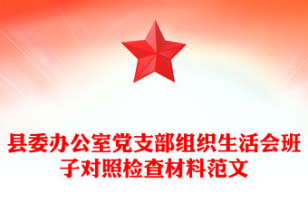 縣委辦公室黨支部組織生活會班子對照檢查材料范文