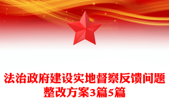 法治政府建設(shè)實(shí)地督察反饋問(wèn)題整改方案3篇5篇