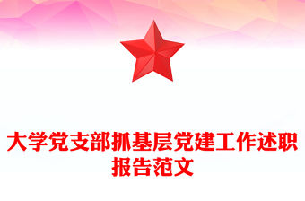 大學黨支部抓基層黨建工作述職報告范文