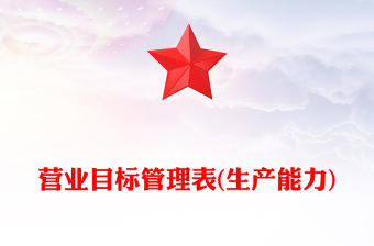 營業(yè)目標管理表(生產能力)