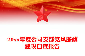 20xx年度公司支部黨風(fēng)廉政建設(shè)自查報告