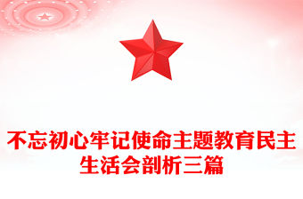 不忘初心牢記使命主題教育民主生活會剖析三篇