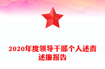 2020年度領導干部個人述責述廉報告
