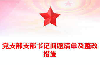黨支部支部書記問題清單及整改措施