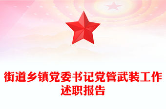 街道鄉鎮黨委書記黨管武裝工作述職報告